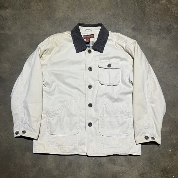 Vintage Y2k Old College Inn Cream Hunting Chore Jacket - Picture 1 of 5